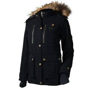 NWT Gobi Arcadia Heated Parka With Faux Fur Trim Hood Sz Medium Ski Winter Snow